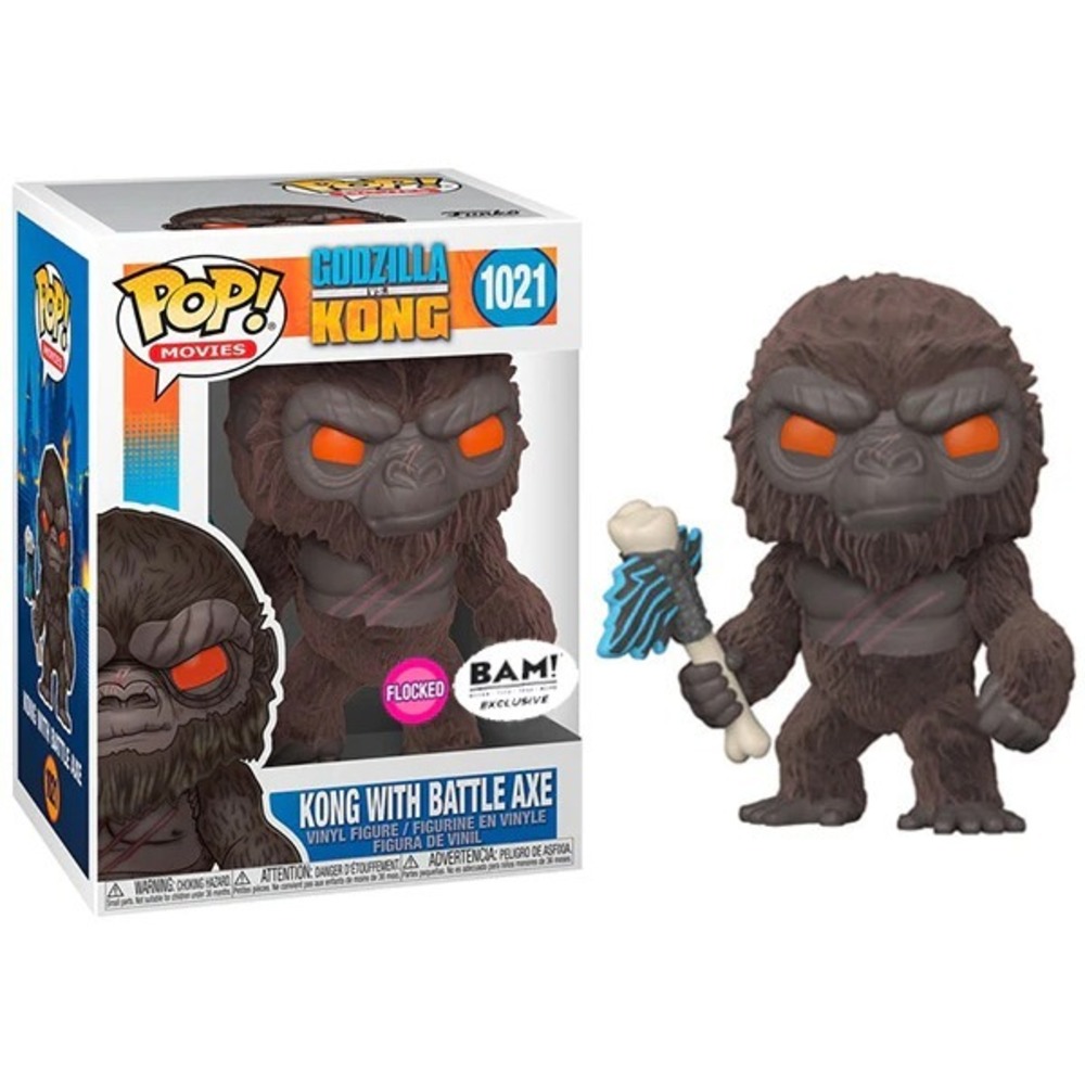 Funko Pop Kong w Battle Axe #1021 Flocked BAM Exclusive Godzilla vs Kong